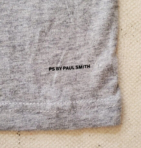 PAUL SMITH T Shirt Mens M Regular Fit Grey Atrist Stripe Logo