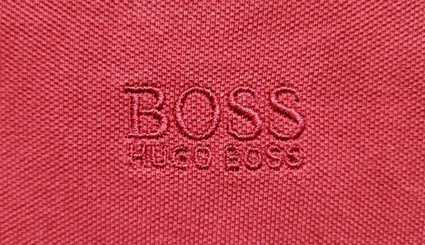 HUGO BOSS Polo Shirt Red Mens S Big Logo