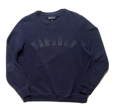 BARBOUR Sweatshirt Jumper Mens M Navy Blue Chest Logo