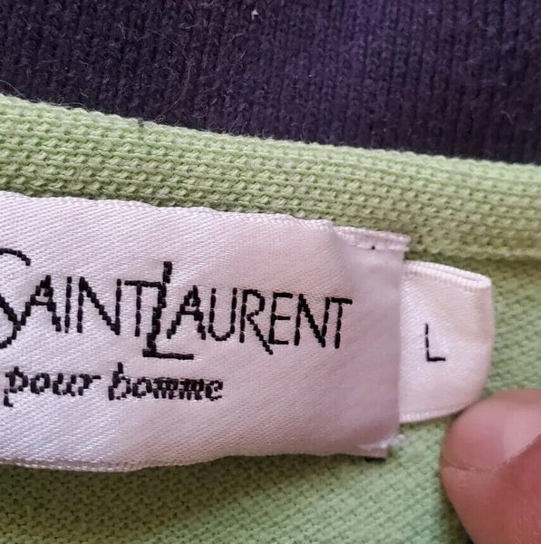 Vintage YSL YVES SAINT LAURENT Polo Shirt Mens L Spellout 90's