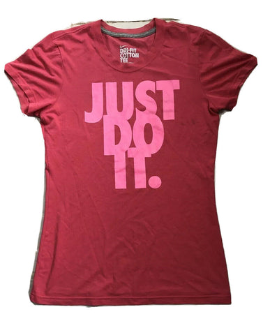 NIKE T Shirt Tshirt Womens S Sport Cerise Pink Big Logo