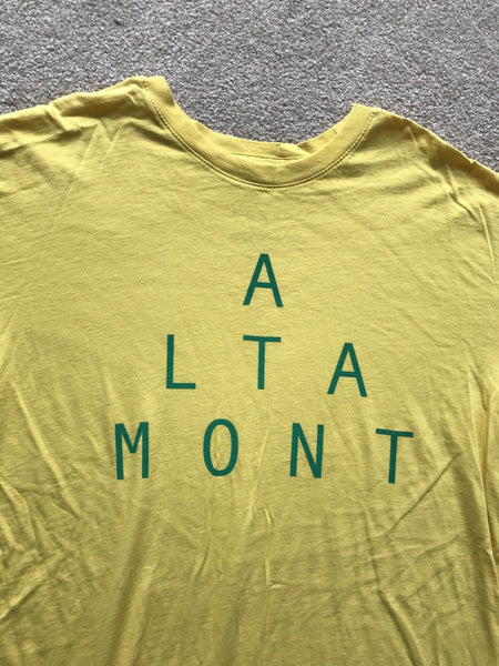 ALTAMONT Lockstep T Shirt Tshirt Mens S Yellow Cotton Big Spellout Logo In Green