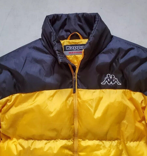 KAPPA Puffer Jacket Vintage Y2k Mens M Yellow Black