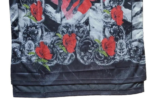 Designer Vest T Shirt Italian Bull and Roses Mens M Cotton Lycra Stretch