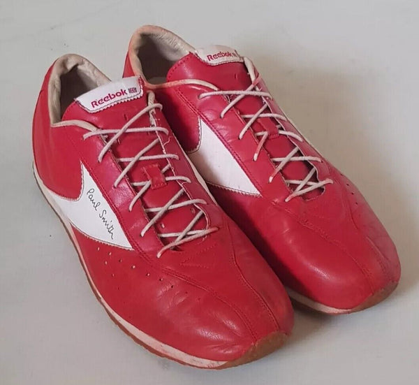 Vintage Paul Smith Reebok Trainers 90's Red White Leather Mens Uk 9 Eu 43 - Rare