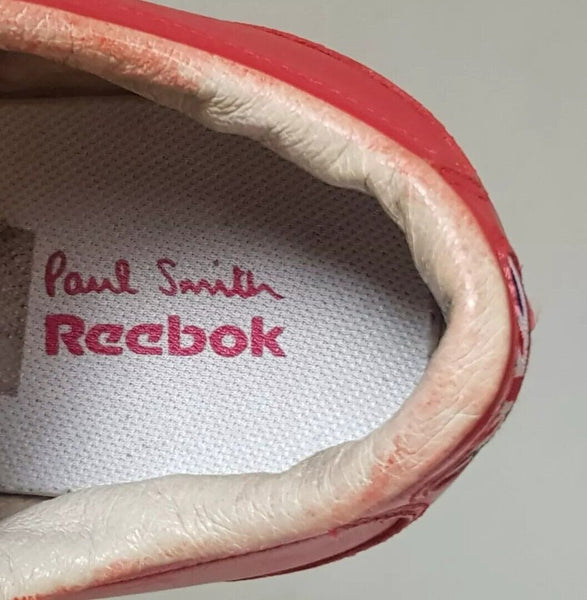 Vintage Paul Smith Reebok Trainers 90's Red White Leather Mens Uk 9 Eu 43 - Rare