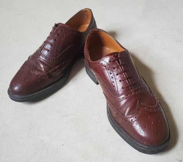 Vintage ST MICHAEL BROGUES SHOES Mens UK 8 EU 42 Marks Spencer Brown Leather UK