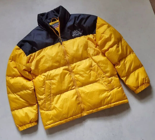 KAPPA Puffer Jacket Vintage Y2k Mens M Yellow Black