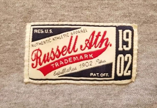 Vintage RUSSELL ATHLETIC Zip Top Sweatshirt Mens S Regular Fit Marl Grey Jersey