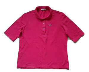 Vintage LACOSTE Polo Shirt Mens M Cerise Pink Cotton Devanlay