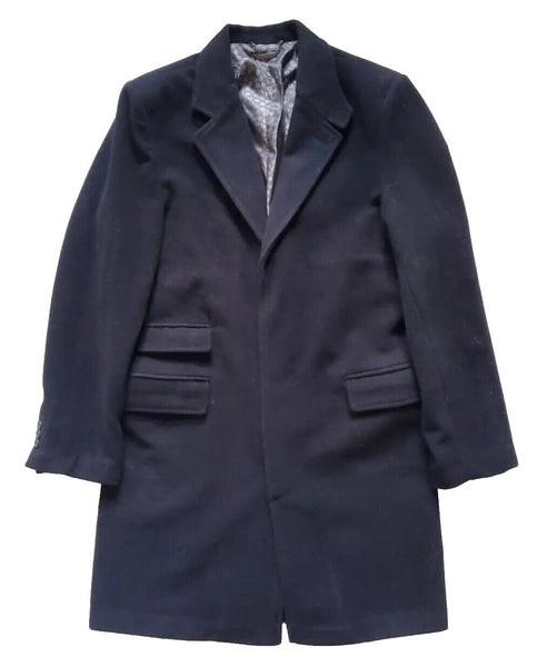 LAKELAND Trench Coat Overcoat Mens M Charcoal Grey Wool Blend