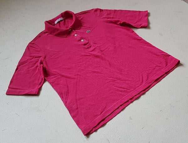 Vintage LACOSTE Polo Shirt Mens M Cerise Pink Cotton Devanlay