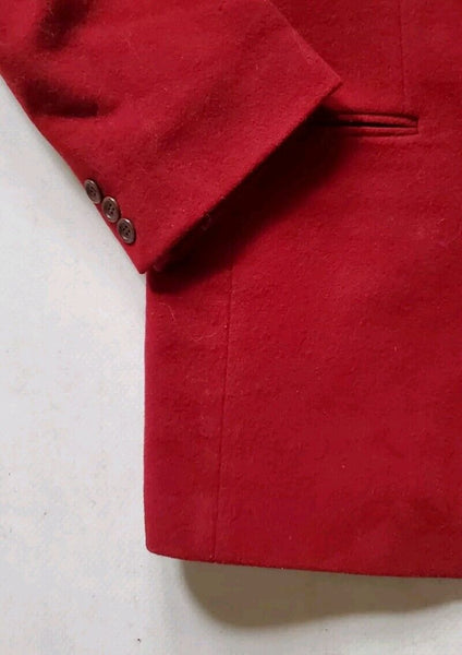 Vintage HUGO BOSS Blazer Jacket Mens 44 Cashmere Wool Scarlet Red Easy Line 80's