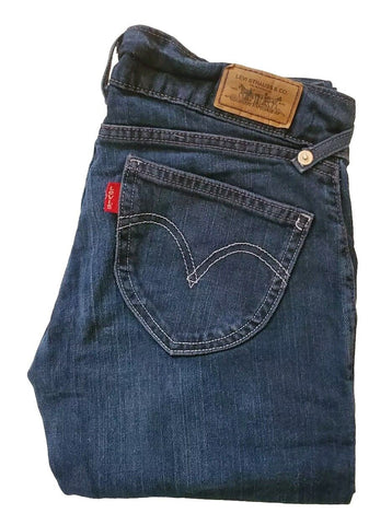 LEVIS 304 Jeans Womens W 30 L 32 Slouch Skinny Fit Stretch Blue Denim Red Tab