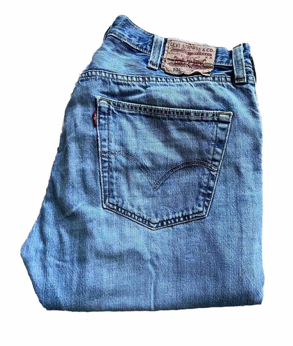 LEVIS 501 JEANS Mens W 38 L 32  vintage blue denim red tab regular fit A133