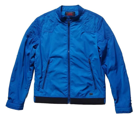 DIESEL Biker Bomber Jacket Lightweight Teflon Blue Mens L Rrp £280
