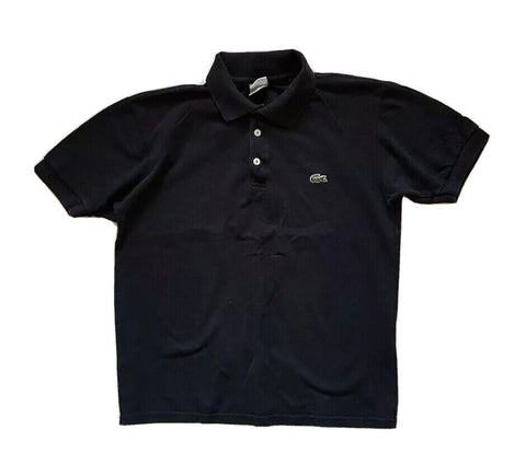 LACOSTE Polo Shirt Mens 4 S Regular Fit Black Iconic Croc Devanlay