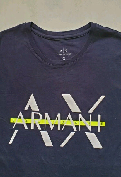 ARMANI Exchange T Shirt Tshirt Mens XL Big Logo Black Pima Cotton New Deadstock