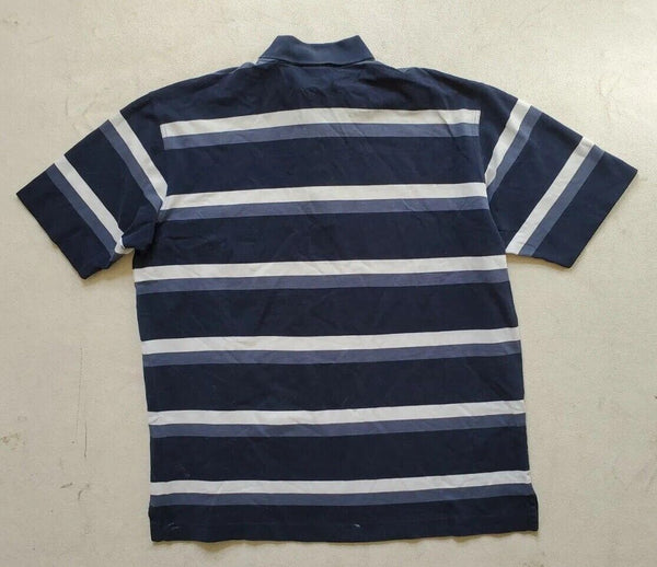 PAUL SHARK Polo Shirt Mens XL Regular Fit Blue White Striped Italy