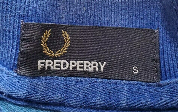 FRED PERRY Polo Shirt Mens S Regular Fit Blue Striped Cotton Trim In Pink