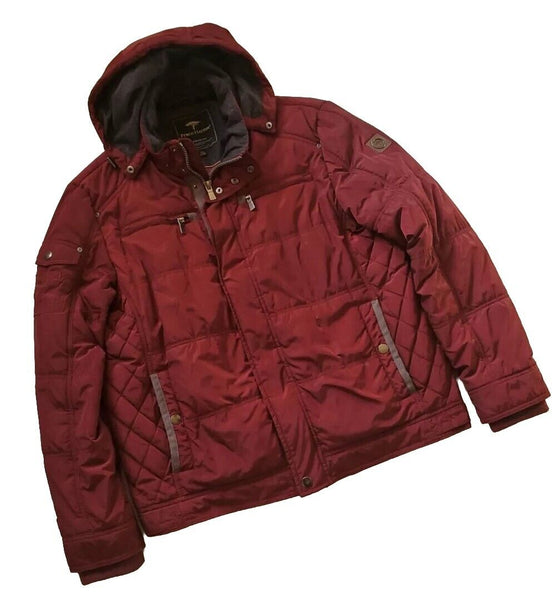 FYNCH HATTON Jacket Coat Puffer Mens XXL Down Filled Metallic Ruby Rrp £290