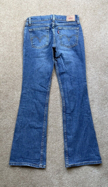 Womens Levis Jeans 518 Bootcut W 28 L 29 Blue Denim Red Tab C7