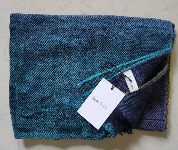 PAUL SMITH SCARF Mens Cashmere Wool XL Size Artist Fade Made in UK