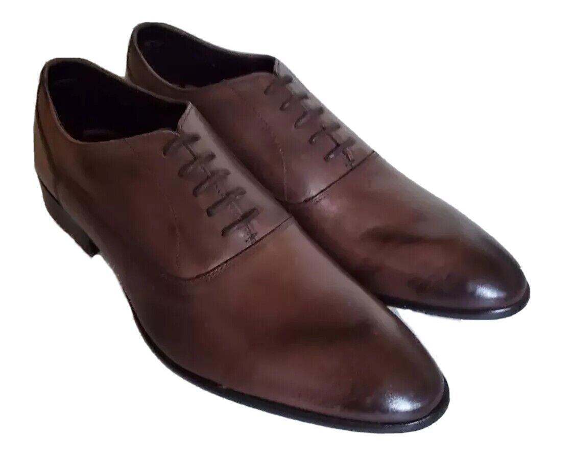 BASE LONDON Shoes Mens Uk 10 Eu 44 Holmes Oxford Brown Leather Dip Dyed