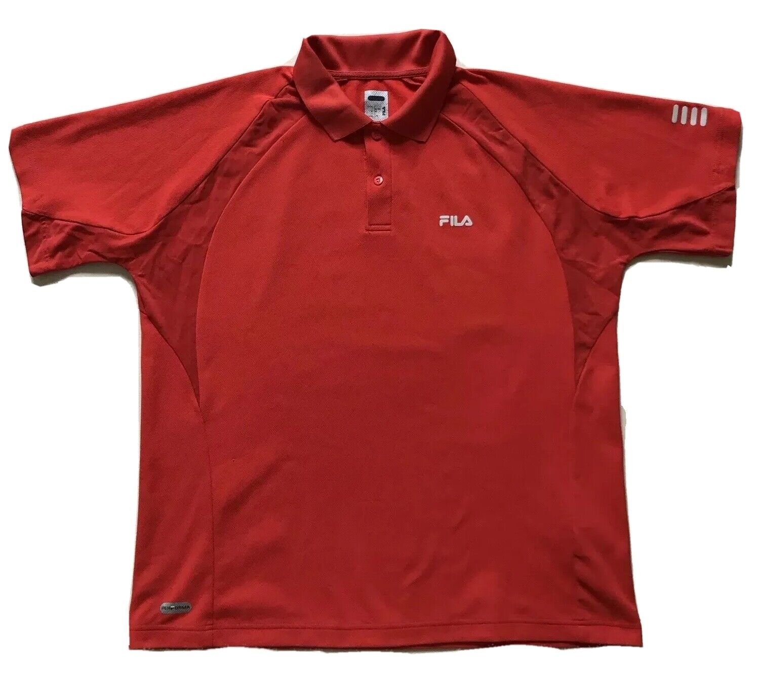 FILA Polo Shirt Mens L Golf Performa Flame Red Regular Fit