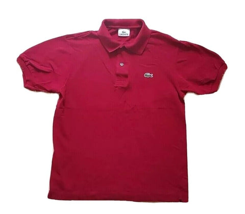 LACOSTE Polo Shirt Mens 3 S Regular Fit Claret Red Iconic Croc Devanlay