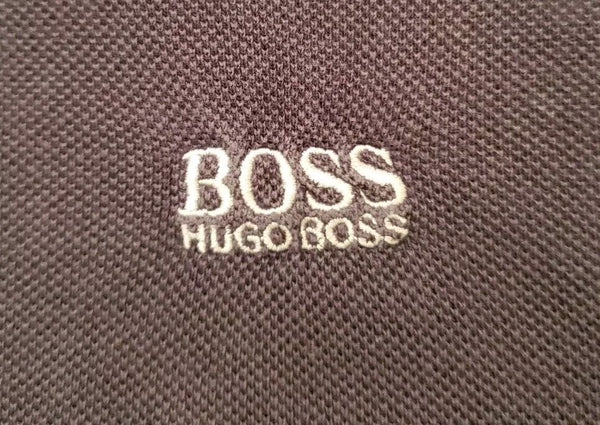 HUGO BOSS Polo Shirt Mens L Grey Modern Fit