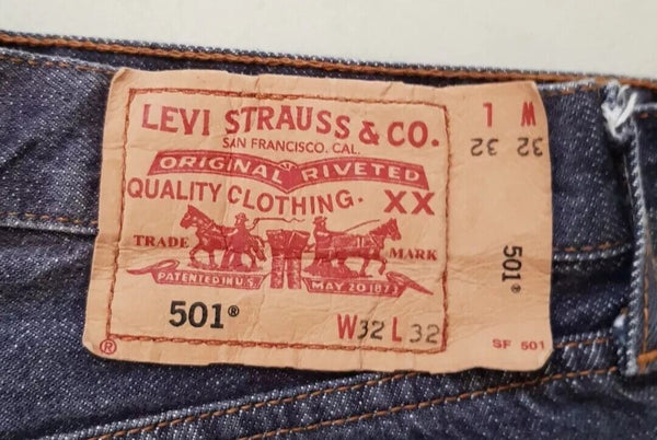 LEVIS 501 JEANS Mens W 32 L 27 Regular Fit Blue Denim Red Tab Vintage