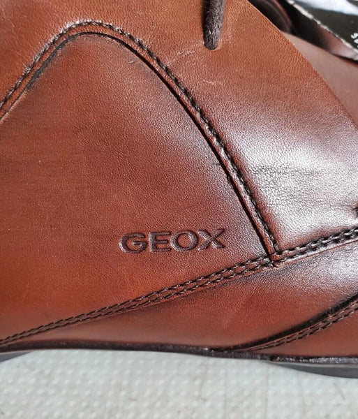 GEOX Driving Shoes Brogues Mens Uk 7 Eu 41 Tan Leather Comfort Rubber Soles