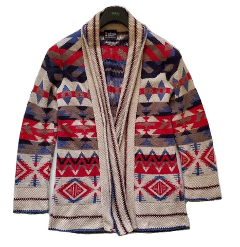 Vintage Handknit Cardigan Womens S By Eskimo Y2k Jacquard Coat