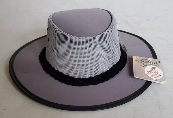 JACARU Hat Cowboy Western Summer Breeze Mens XL Grey Oiled Cotton Australia