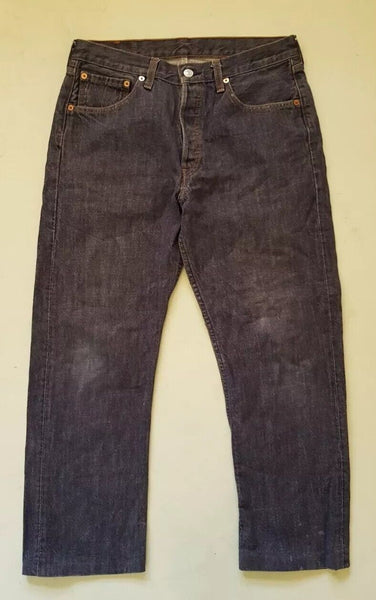 LEVIS 501 JEANS Mens W 32 L 27 Regular Fit Blue Denim Red Tab Vintage