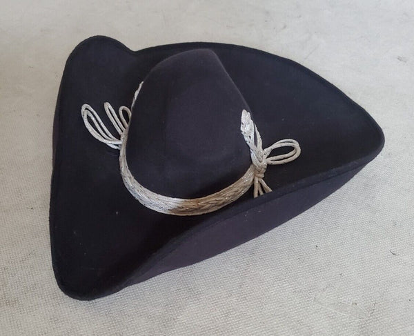 Vintage Pigalle Sombrero Mariachi Hat Custom Made Mexico 1980's Black Mens XS