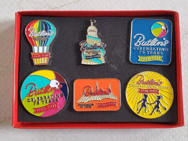 Butlins Pin Badge Full Set 75 Years 1936 Original 2011 Holiday Camp Enamel Boxed