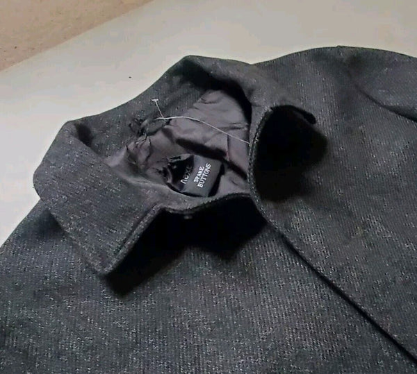 NEXT Epsom Coat Jacket Overcoat Mens XL Charcoal Grey Italian Wool Blend