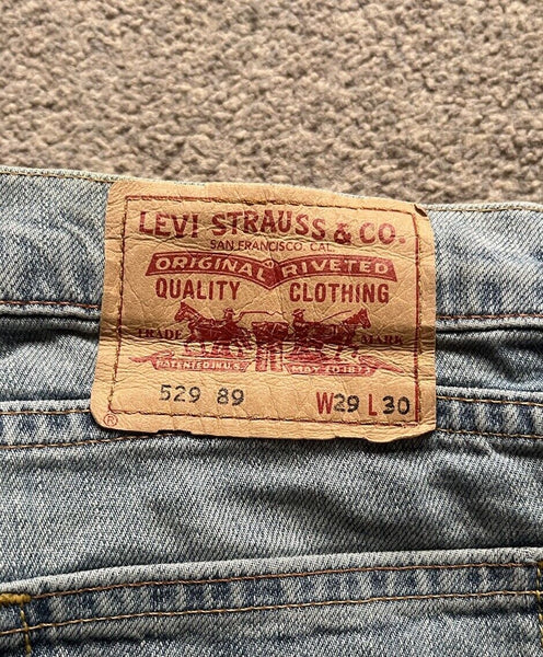 LEVIS 529 JEANS Mens W 29 L 30 vintage blue denim red tab regular fit A91