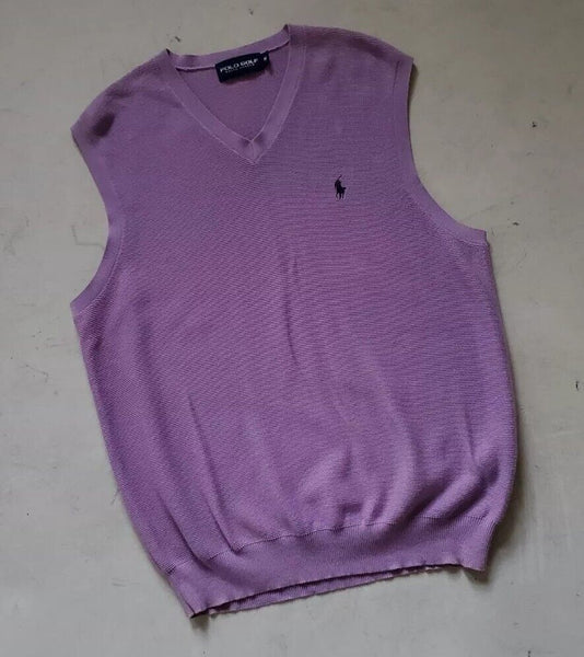 RALPH LAUREN Golf Jumper Vest Tank Top Mens M Lilac Purple Cotton