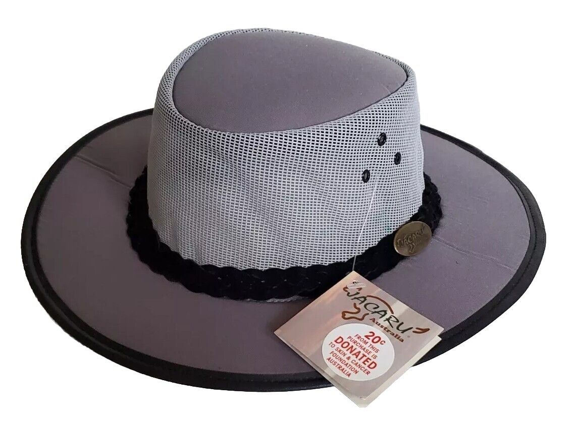 JACARU Hat Cowboy Western Summer Breeze Mens XL Grey Oiled Cotton Australia