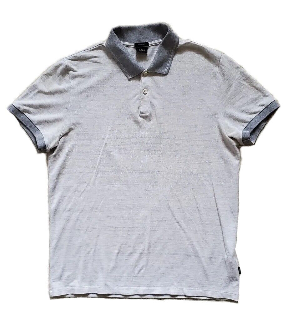 HUGO BOSS Polo Shirt Mens M Grey