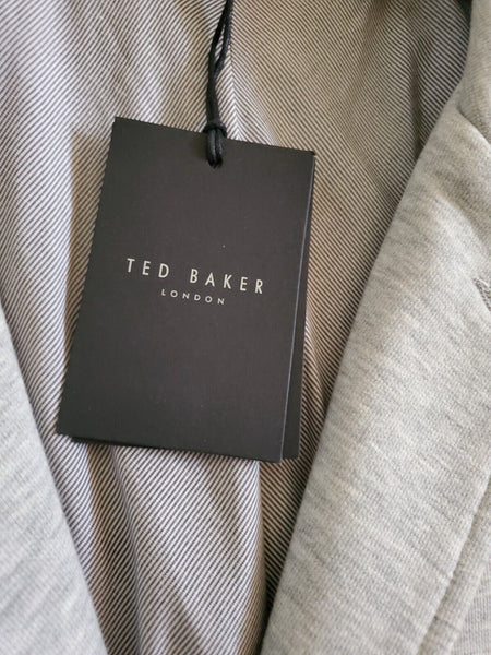 TED BAKER Jersey Jacket Coat Mens XL Chilout Light Grey Cotton Blend