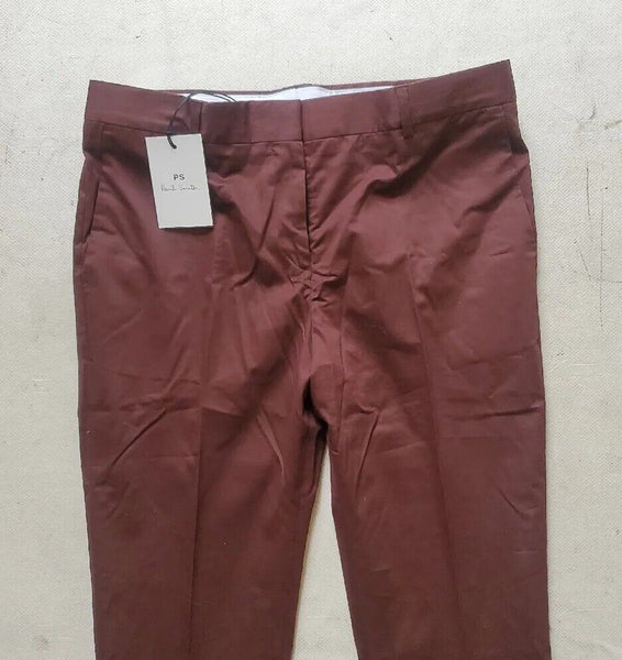 PAUL SMITH Chinos Trousers Mens W32 L27 Slim Fit Chestnut Brown