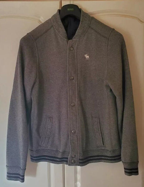 Abercrombie Fitch Jacket Baseball Varsity and Hoodie 2 in 1 Mens XL Grey Jersey