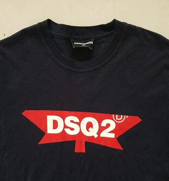 DSQUARED2 Tshirt T Shirt Long Sleeved Boys Age 14 Navy Blue Red Logo