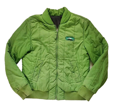 Vintage Tommy Hilfiger Jacket Y2K Mens L Padded Baseball Varsity Puffer Green