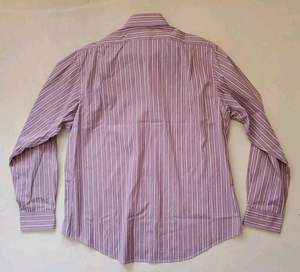 RALPH LAUREN Regent Formal Shirt Mens 18 Collar Custom Fit Lilac Striped Cotton