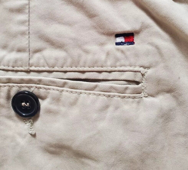 Tommy Hilfiger Chinos Brooklyn Trousers Mens W 38 L 32 Stone Cotton Regular Fit